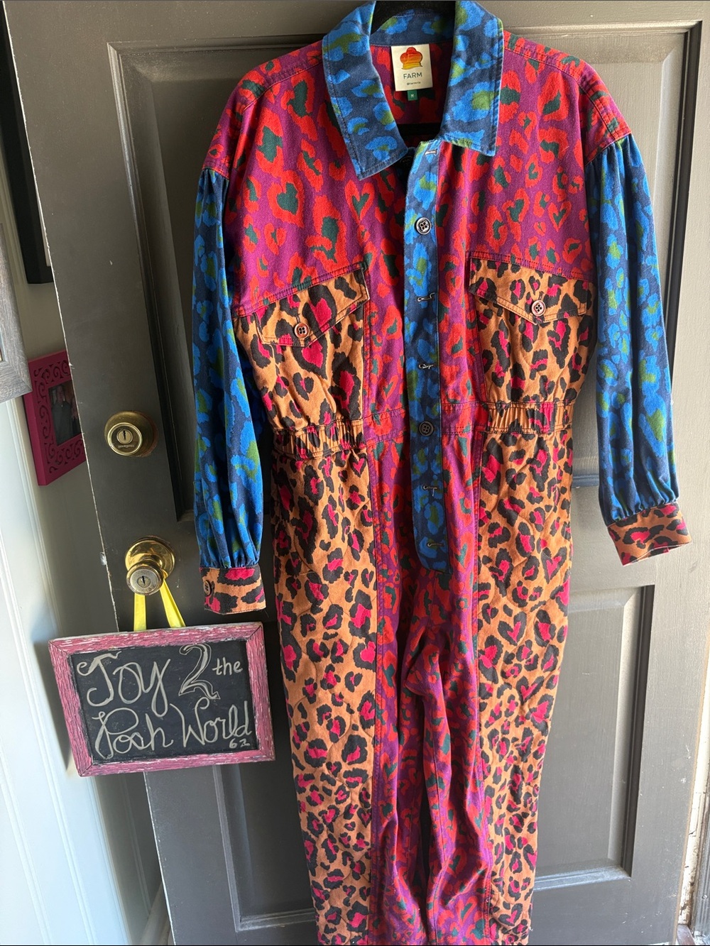 Farm Rio Leopard Print Jumpsuit multi print